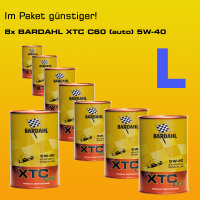 Paket L: BARDAHL XTC C60 Motor Oil 5W-40 (Auto) - 8 x 1 Liter-Dose