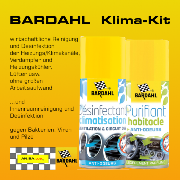 BARDAHL Kit Klima/Innenraumreiniger - je 125 ml-Spraydose
