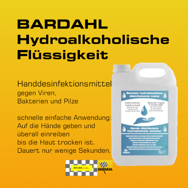 BARDAHL Hydroalkoholische Flüssigkeit zur Handdesinfektion