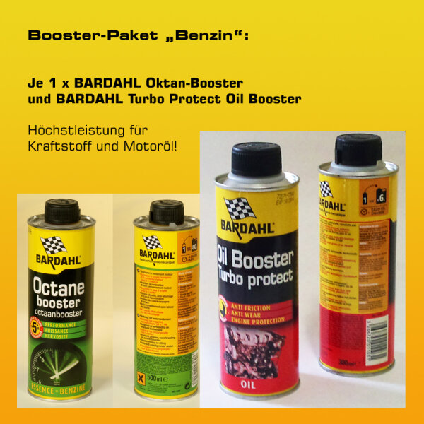 Booster-Paket "Benzin": 1 x BARDAHL Oktan-Booster + 1 x BARDAHL Turbo Protect Oil Booster
