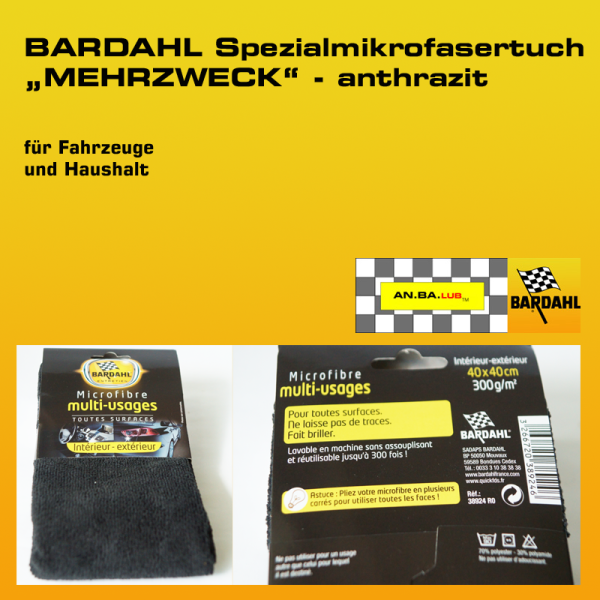 BARDAHL SPEZIAL-Mikrofasertuch MEHRZWECK, anthrazit