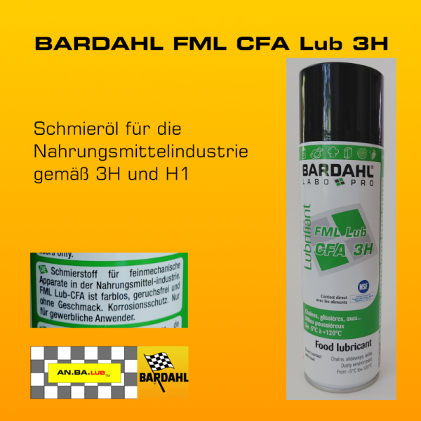 BARDAHL FML Lub CFA 3H/H1 Ölspray für die Nahrungsmittelindustrie - 400 ml - Ref 1627
