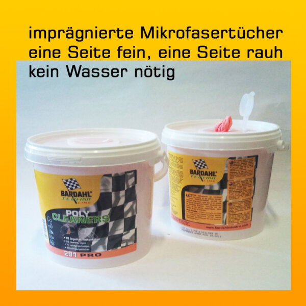 BARDAHL POLY CLEANERS 291  imprägnierte Mikrofasertücher - 70 Stück - Ref 2910